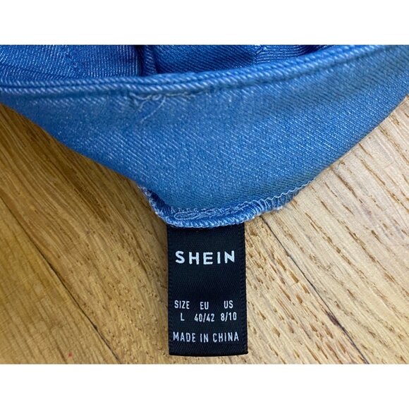 Denim-Look Blue Jean Booty Shorts Size‎ Large Sexy Stripper Western Country Hot - Picture 7 of 7